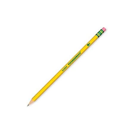 Dixon Ticonderoga Dixon Presharpened HB No 2 Pencil With Latex-Free Eraser, Yellow Barrel, Dozen 13806